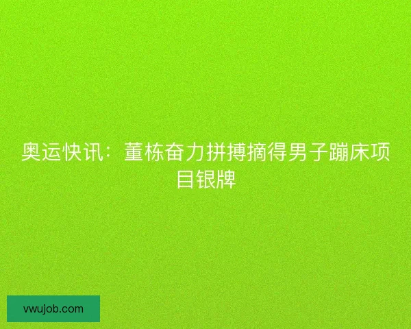 奥运快讯：董栋奋力拼搏摘得男子蹦床项目银牌