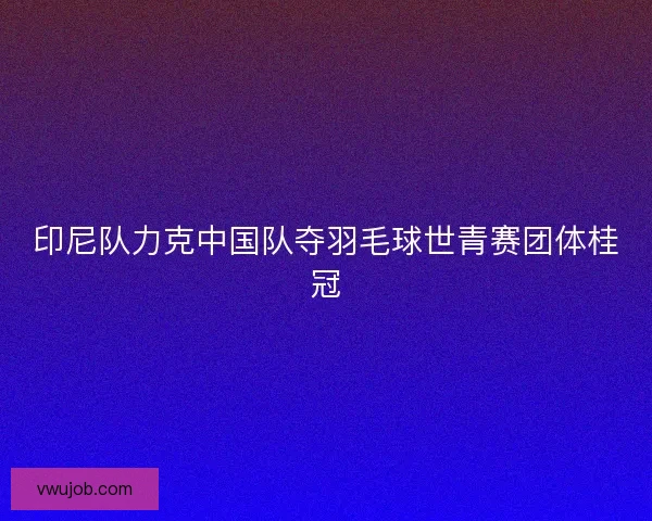 印尼队力克中国队夺羽毛球世青赛团体桂冠